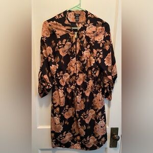 Rue 21 Black with Pink Floral Dress Size XL